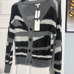 NWT Nordstrom Black and Gray Patterned Cardigan